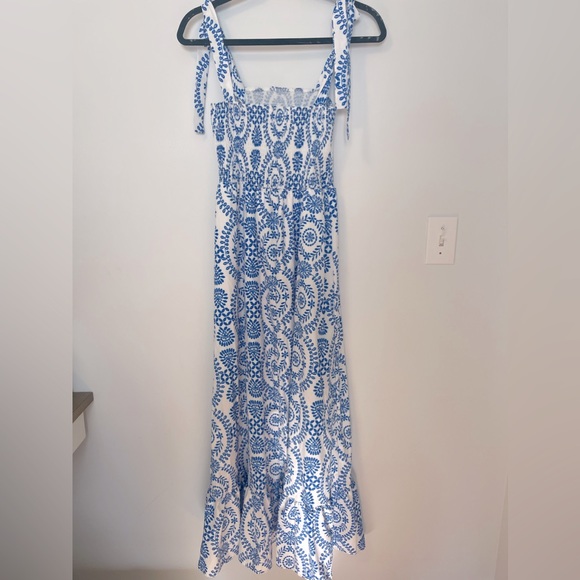 NWOT Boutique Boho Allover Print Knot Shoulder w/ Split Thigh Cami Maxi S - Picture 5 of 8